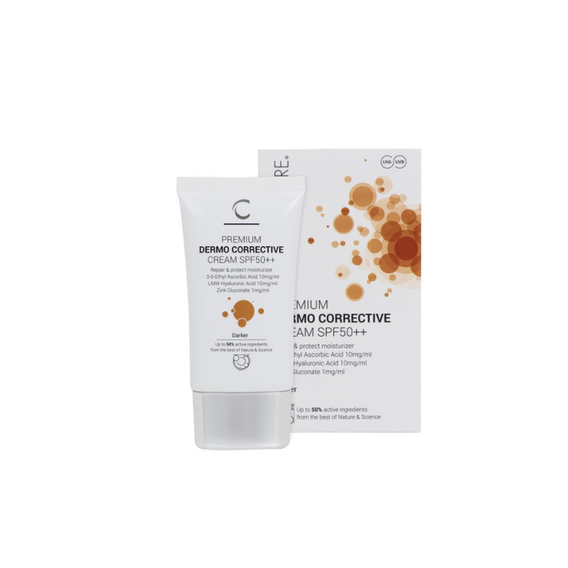 Cliniccare Dermo Corrective koreguojamasis kremas SPF50++, spalva Darker, 30ml