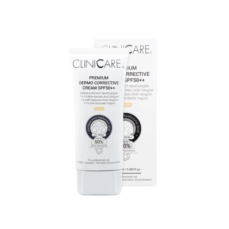 Cliniccare Dermo Corrective koreguojamasis kremas SPF50, spalva Medium, 100ml