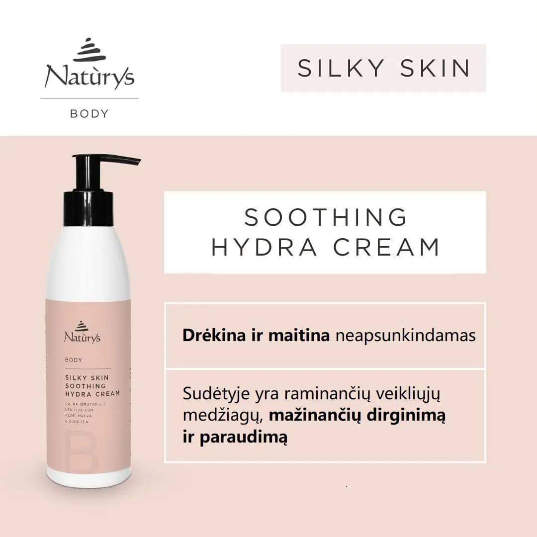 Naturys Silky Skin drėkinamasis kūno kremas, 250ml