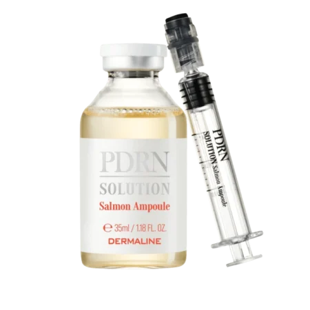 DERMALINE PDRN SOLUTION SALMON AMPOULE dvigubo poveikio regeneruojanti ir stangrinanti ampulė su PDRN, 35 ml